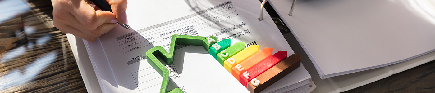 Headerbild Verwaltung/ das Bild zeigt einen Aktenordner und einen Taschenrechner