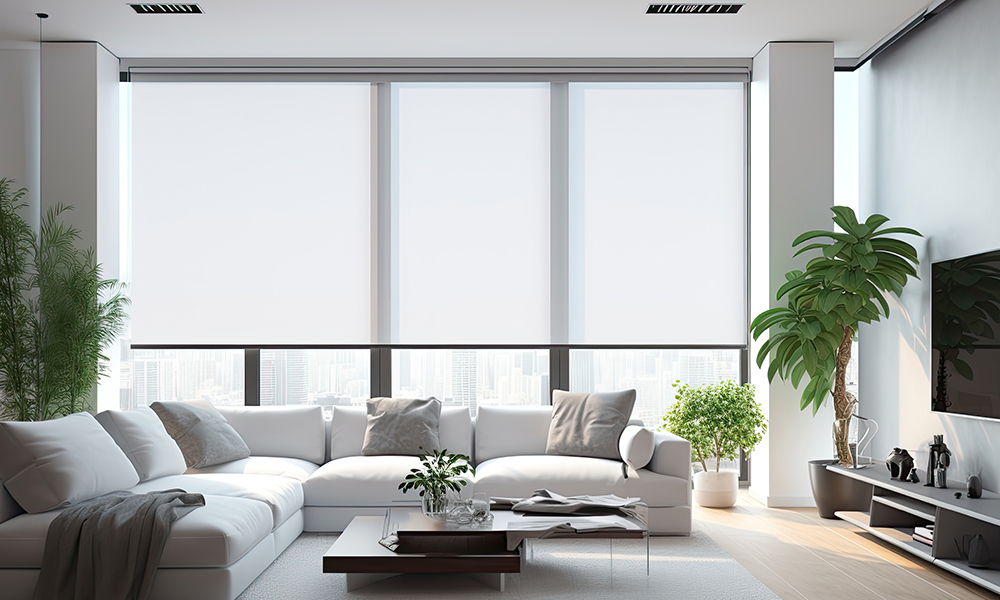 Vermittlung und Beratung Bildinhalt eines Wohnzimmers in weiß mit Holzboden