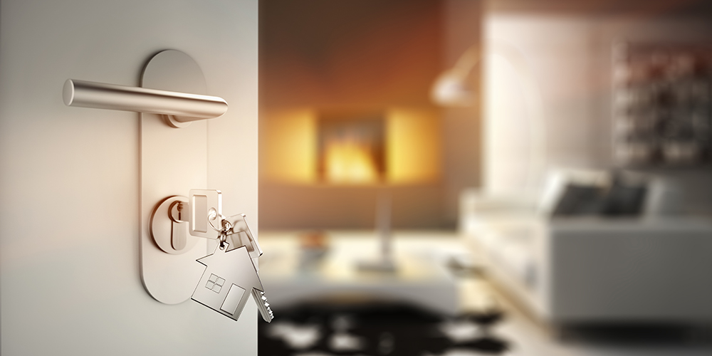 unsere Leistungen / Das Bild zeigt ein Blick durch die Tür in ein Wohnzimmer